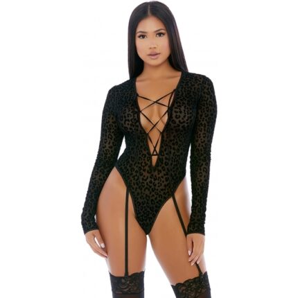 FELINE LUSTFUL LONG SLEEVE BODY NEGRO - 001