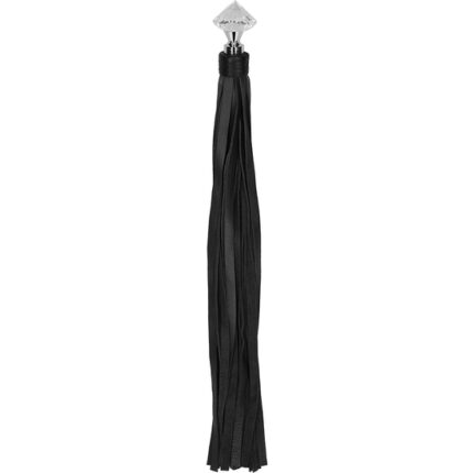 FLOGGER DE CUERO CON MANGO PUNTIAGUDO BRILLANDE - NEGRO - 001