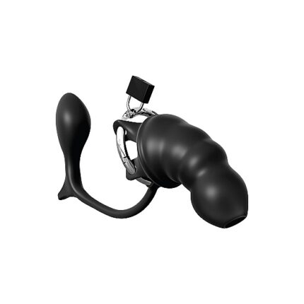 FUNDA CASTIDAD CON PLUG - NEGRO - 001