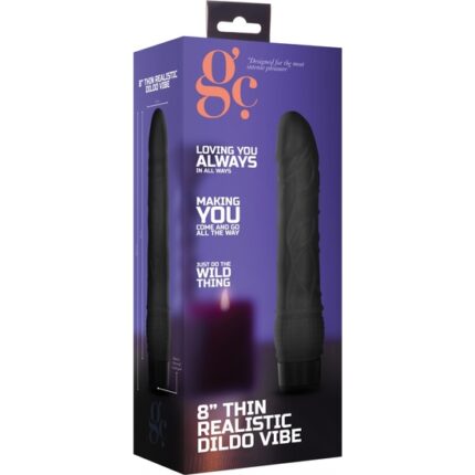 GC PENE VIBRADOR DELGADO REALÍSTICO 20CM - NEGRO - 002