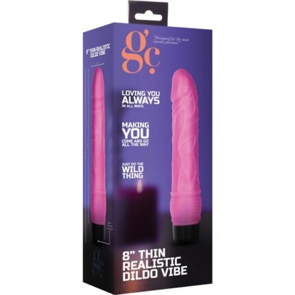 GC PENE VIBRADOR DELGADO REALÍSTICO 20CM - ROSA - 002