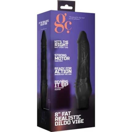 GC PENE VIBRADOR GRUESO REALÍSTICO 20CM - NEGRO - 002