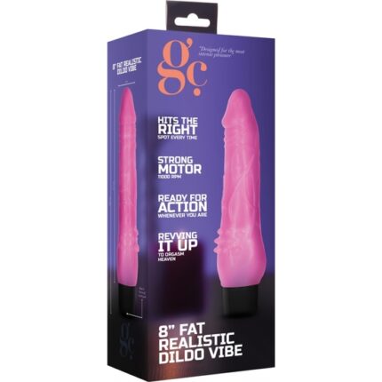 GC PENE VIBRADOR GRUESO REALÍSTICO 20CM - ROSA - 002