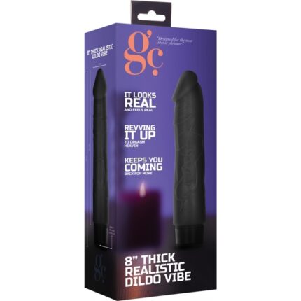 GC PENE VIBRADOR THICK REALÍSTICO 20CM - NEGRO - 002