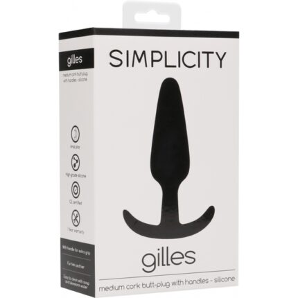 GILLES MEDIUM CORK PLUG ANAL SILICONA - NEGRO - 002