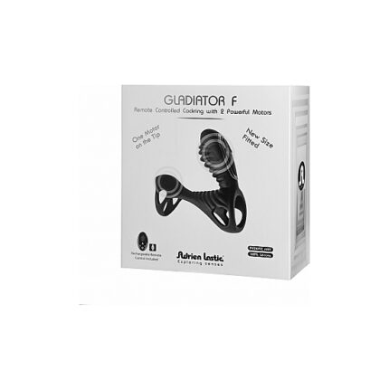 GLADIATOR F ANILLO VIBRADOR CON PLUG Y MANDO A DISTANCIA - NEGRO - 002