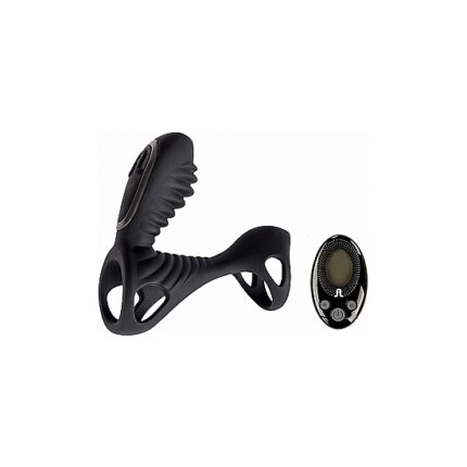 GLADIATOR F ANILLO VIBRADOR CON PLUG Y MANDO A DISTANCIA - NEGRO - 001