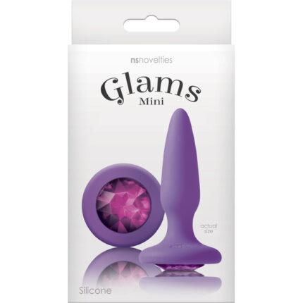 GLAMS MINI PLUG SILICONA CON GEMA - MORADO - 002