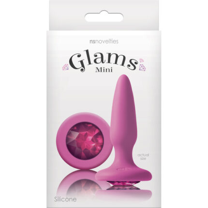 GLAMS MINI PLUG SILICONA CON GEMA - ROSA - 002
