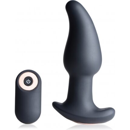 GYRO M 10X CURVED RIMMING - PLUG VIBRADOR CON MANDO - NEGRO - 001