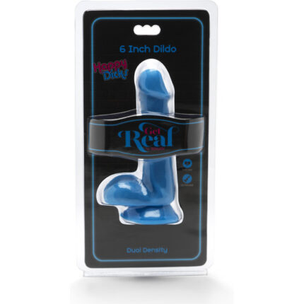 HAPPY DICKS DILDO CON TESTÍCULOS 15CM - AZUL - 002