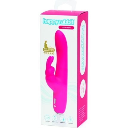 HAPPY RABBIT SLIMLINE CURVE - VIBRADOR RAMPANTE ROSA - 002