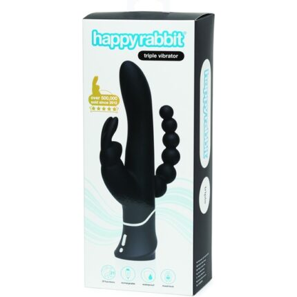 HAPPY RABBIT TRIPLE CURVE - VIBRADOR TRIPLE ESTIMULACIÓN - NEGRO - 002