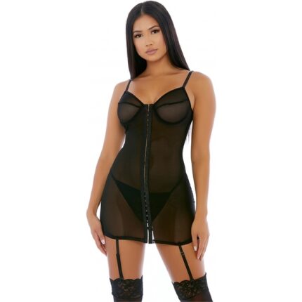 HOOK ME UP CHEMISE CONJUNTO NEGRO - 001