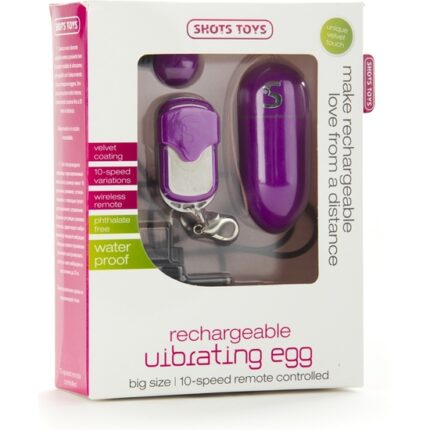 HUEVO RECARGABLE 10 VELOCIDADES CONTROL REMOTO LILA GRANDE - 002