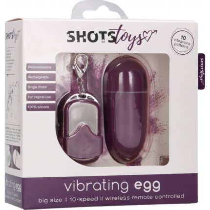 HUEVO VIBRADOR 10 VELOCIDADES CONTROL REMOTO LILA GRANDE - 002