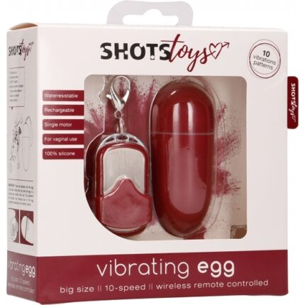 HUEVO VIBRADOR 10 VELOCIDADES CONTROL REMOTO ROJO GRANDE - 002