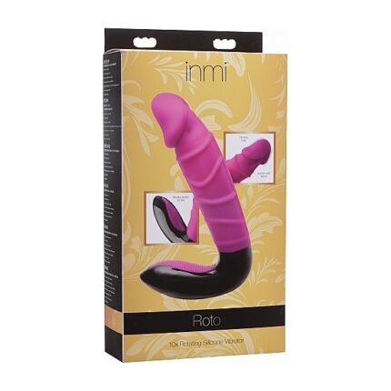 INMI ROTO PENE VIBRADOR SILICONA CON ROTACIÓN - ROSA - 002
