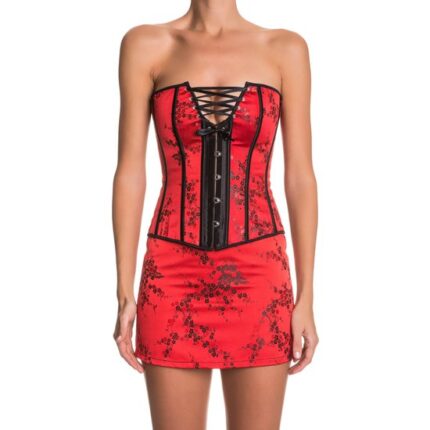 INTIMAX CORSET ROJO CON FALDA DE TUBO A JUEGO - 001