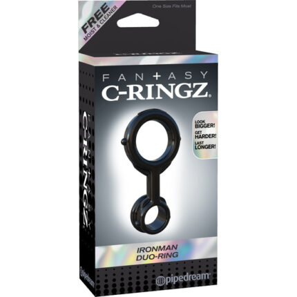 IRONMAN ANILLO PARA EL PENE Y TESTÍCULOS NEGRO - 002