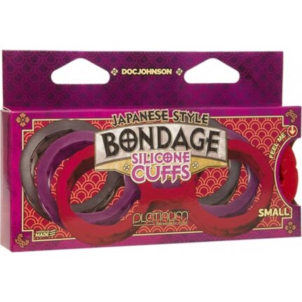 JAPANESE BONDAGE - ESPOSAS DE SILICONA PEQUEÑAS - ROJO - 002