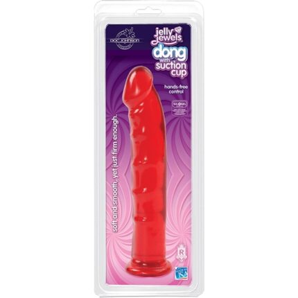 JELLY JEWELS - DILDO CON BASE SUCCION - ROJO - 002