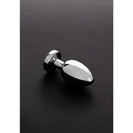 JEWELED PLUG METÁLICO PEQUEÑO CON PERLA TRANSPARENTE - 002