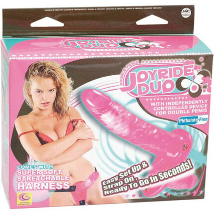 JOYRIDE DUO - ARNÉS PENE VIBRADOR DOBLE PENETRACIÓN ROSA - 002