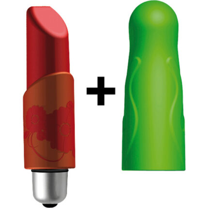 JOYSTICK LADYLIKE MICRO SET ESTIMULADOR CON FUNDAS ROJO Y PISTACHO - 001