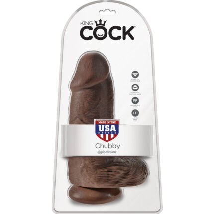 KING COCK CHUBBY PENE CON TESTÍCULOS 23CM MARRÓN - 002