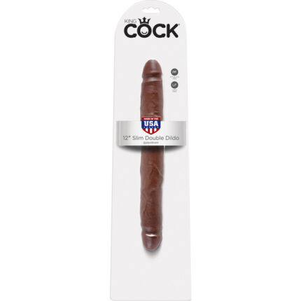 KING COCK DOBLE PENE REALISTICO DELGADO MARRON - 002