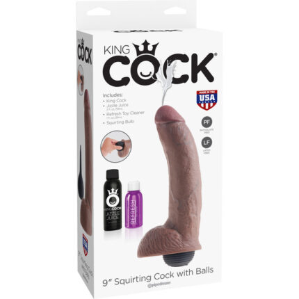 KING COCK PENE EYACULADOR MARRÓN 9 CM - 002