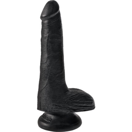 KING COCK PENE REALÍSTICO CON TESTÍCULOS 15CM NEGRO - 001