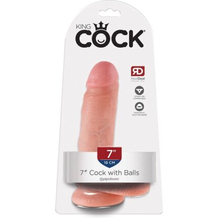 KING COCK PENE REALISTICO CON TESTICULOS 18 CM - 002