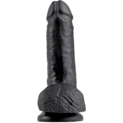KING COCK PENE REALISTICO CON TESTICULOS 18 CM NEGRO - 001