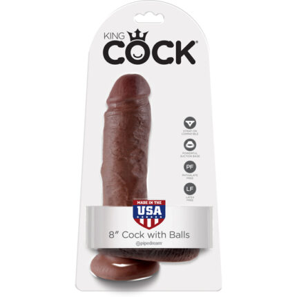 KING COCK PENE REALISTICO CON TESTICULOS 20.5 CM MARRON - 002