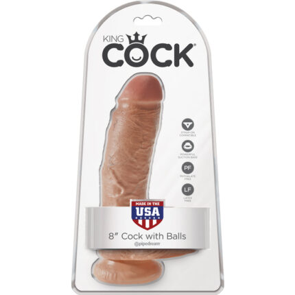 KING COCK PENE REALÍSTICO CON TESTÍCULOS 20CM MULATO - 002