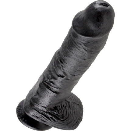 KING COCK PENE REALISTICO CON TESTICULOS 25.5 CM NEGRO - 001