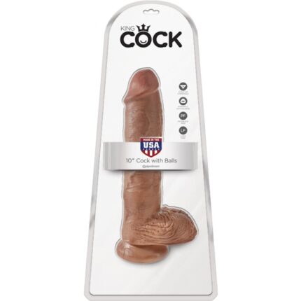 KING COCK PENE REALÍSTICO CON TESTÍCULOS 25CM MULATO - 002