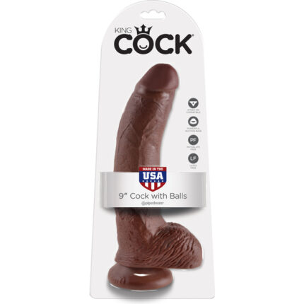 KING COCK PENE REALÍSTICO CON TESTÍCULOS 26CM MARRÓN - 002