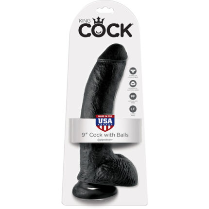 KING COCK PENE REALÍSTICO CON TESTÍCULOS 26CM NEGRO - 002