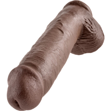 KING COCK PENE REALÍSTICO CON TESTICULOS 28 CM MARRÓN - 001