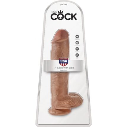 KING COCK PENE REALÍSTICO CON TESTÍCULOS 28CM MULATO - 002