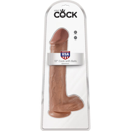 KING COCK PENE REALÍSTICO CON TESTÍCULOS 33CM MULATO - 002