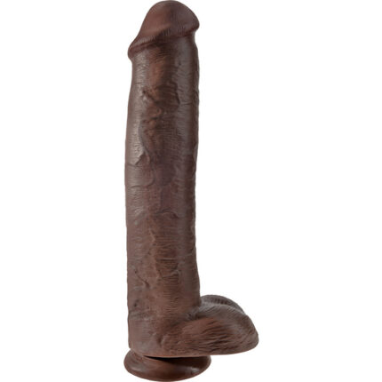 KING COCK PENE REALÍSTICO CON TESTÍCULOS 38CM MARRÓN - 001