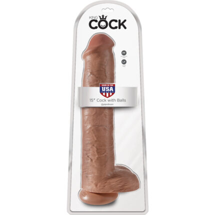 KING COCK PENE REALÍSTICO CON TESTÍCULOS 38CM MULATO - 002