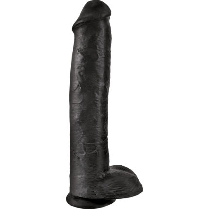 KING COCK PENE REALÍSTICO CON TESTÍCULOS 38CM NEGRO - 001