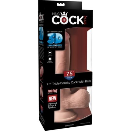 KING COCK - PENE REALÍSTICO CON TESTÍCULOS TRIPLE DENSIDAD 22X9CM - 002