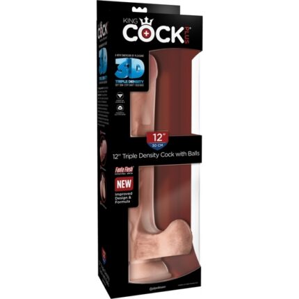 KING COCK - PENE REALÍSTICO CON TESTÍCULOS TRIPLE DENSIDAD 34X11CM - 002