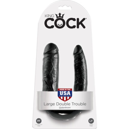 KING COCK PENE REALISTICO DOBLE LARGE NEGRO - 002